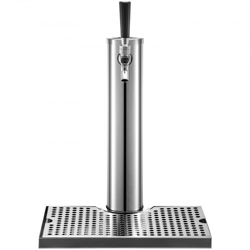 

VEVOR Beer Tower, Single Faucet Kegerator Tower, Stainless Steel Draft Beer Tower with 12" x 7" Drip Tray, 3" Dia. Column Beer Dispenser Tower, Beer Tower Kit with Hose, Wrench, Cover for Home & Bar