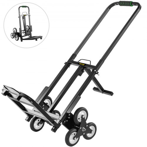 New Portable Stair Climbing Folding Cart 330 LBS Capacity Hand Truck Dolly Black 