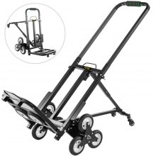VEVOR Stair Climber Cart Heavy Duty Stair Climbing Cart 43.6Inch Adjustable Handle Folding Hand Truck with 2 Backup and Assistant Wheels for Stair Climbing