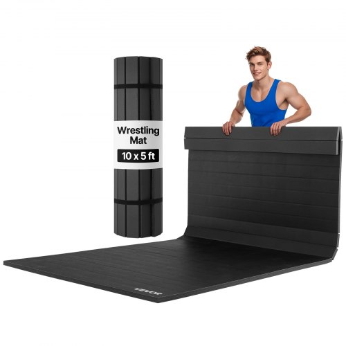 

VEVOR 3x1.5m Wrestling Mat, Martial Arts Thick Mat for Home Gym Workouts Exercise, Waterproof PVC Roll-Up Training Mats for Gymnastics, Tatami, Jiu Jitsu BJJ MMA Judo, Boxing, Black
