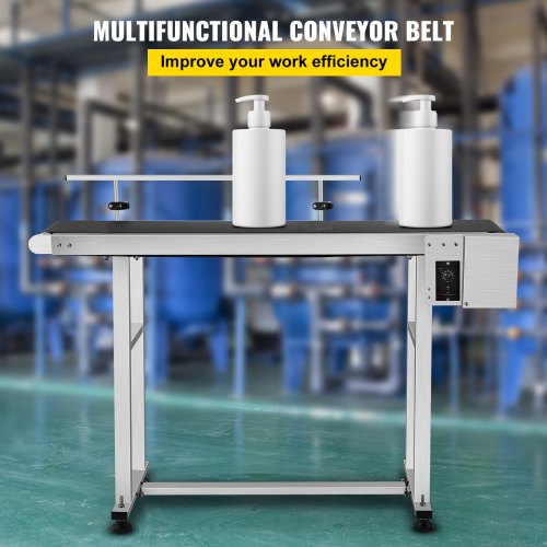 110V Stainless Steel PVC Belt Electric Conveyor Machine For Conveying Bottles 