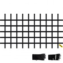 VEVOR Climbing Cargo Net, 8' x 4' Playground Climbing Net, Polyester Material, Rope Ladder, Swingset, Large Military Climbing Cargo Net for Kids & Adult, Indoor & Outdoor, Treehouse, Jungle Gym, Black