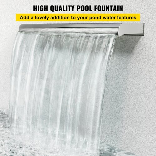 Rectangular Pond Waterfall Pool Fountain Stainless Steel 59" Feature Garden Z5H3 