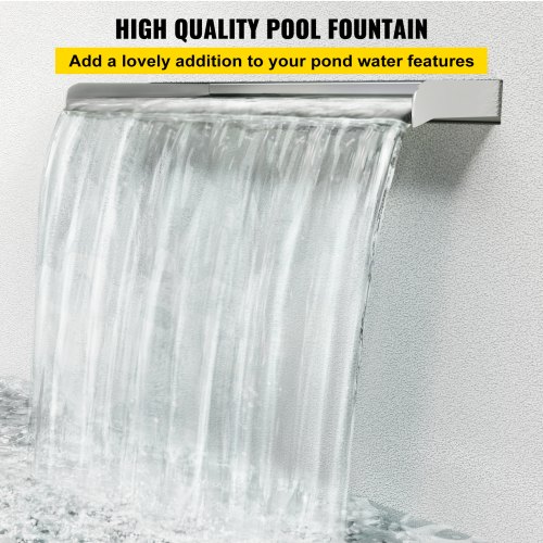Details about   VEVOR 450mm Waterfall Blade Rectangular Stainless Steel Pool Fountain Cascade 