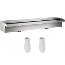 23.6" x 4.5" x 3.1" Stainless Steel Decorative Waterfall Pool Fountain For Garden Pond Indoors And Outdoors