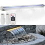 59.1"
 x 4.5" x 3.1" Stainless Steel Decorative Waterfall Pool Fountain  With 
LED Strip Light For Garden Pond Indoors And Outdoors