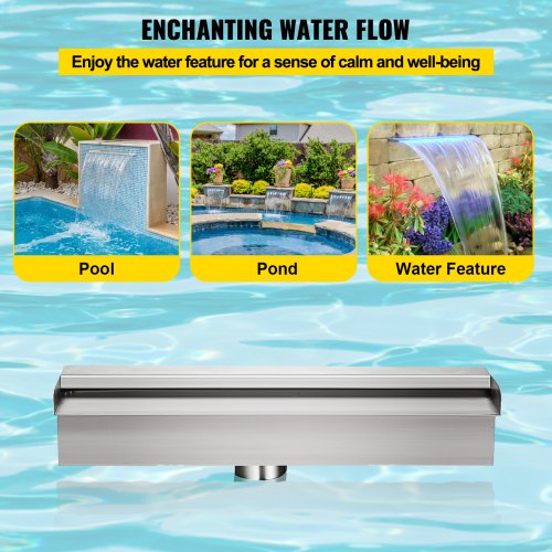 Details about   Garden Waterfall Pool Stainless Steel Fountain Cascade Swimming Pool Decor Pond 
