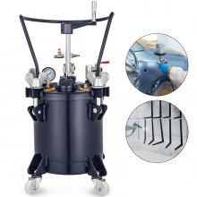 VEVOR 10L Pressure Feed Paint Pot Tank 2.5 Gallon Spray Gun Sprayer Regulator Air Agitator with Manual Mixing Agitator