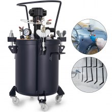 VEVOR Pressure Pot 2.5Gal Pressure Pot Paint Sprayer 10L Automatic Air Agitator Stirrer for House Keeping Or Commercial Paint, Black
