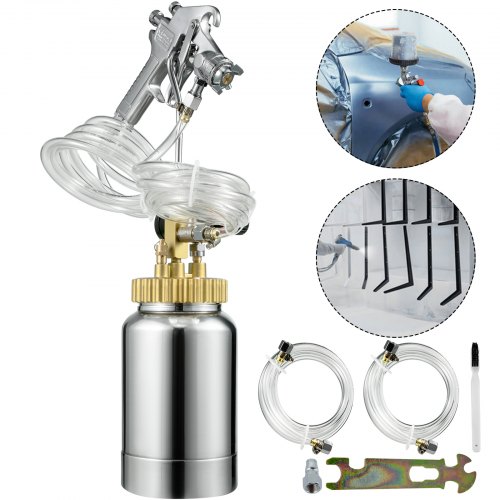 VEVOR Pressure Paint Pot 2L Pressure Pot Paint Sprayer 2 Quar Paint Pressure Pot 1.0mm Nozzle Paint Tank with Gun and Hose Paint(2Qt 1.0mm)