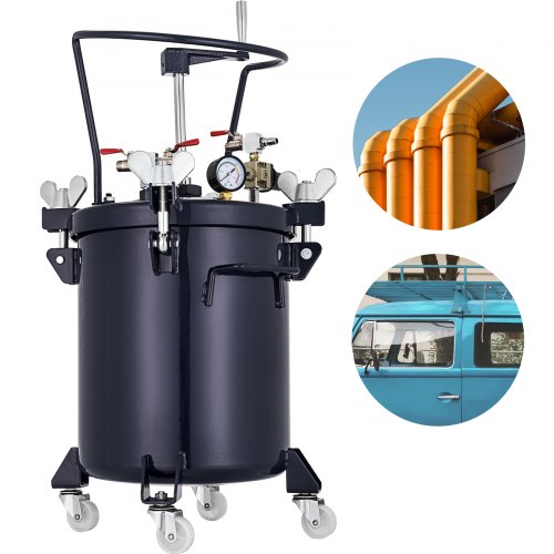 

VEVOR Pressure Paint Pot 8 Gallon (30 liters) Pressure Pot Tank Spray Paint Pressure Pot Tank with Manual Mixing Agitator Paint Tank (8Gal 30L Manual)