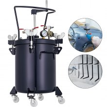 VEVOR 30L Pressure Feed Paint Pot Tank 8 Gallon Spray Gun Sprayer Regulator Air Agitator with Manual Mixing Agitator