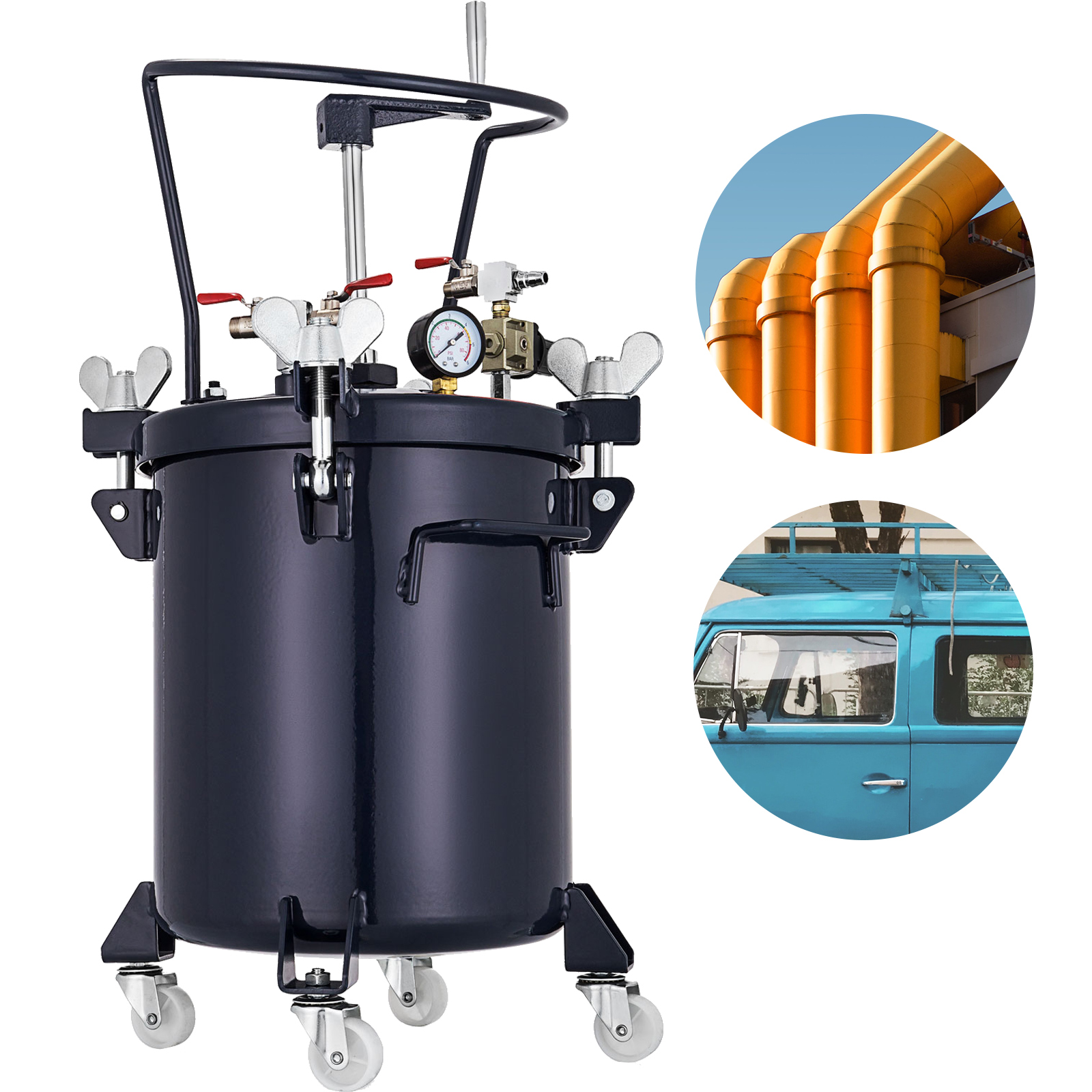 10 Gallon Pressure Feed Paint Pot Tank Spray Sprayer Regulator Air Agitator от Vevor Many GEOs