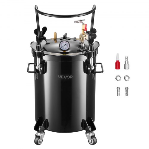 VEVOR Pressure Pot tank, 7.9 Gal/30 L Heavy Duty Steel Air Tool Pressure Pot, Pressures Pots with Three Quick-Connect Couplers for Home Use, DIY, Art-image-010620904961