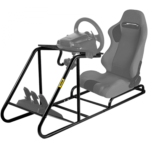 VEVOR Racing Wheel Stand, Pedal Adjustable Racing Simulator Cockpit, Carbon Steel Structure Gaming Wheel Stand, Game Chair Highly Compatible with Logitech Wheels, Thrustmaster Wheels, PS3/4, Xbox 360