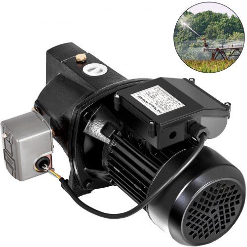 Shallow Well Jet Pump W/pressure Switch 1hp 17.6gpm, Hmax 216.5 Ft, 115v