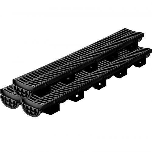 Vevor Drainage Trench Driveway Channel Drain Kit Plastic Grate-5.8"x3.1"-3 Pack