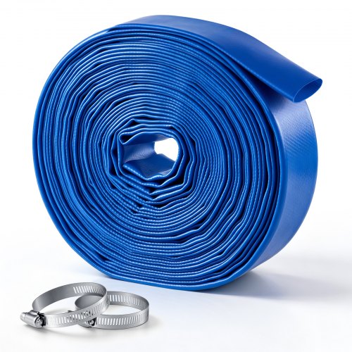 Vevor Discharge Hose 1-1/2" X 50 Ft PVC Lay Flat Backwash Water Pump Hose, For Swimming Pool Sand Filter & Sump Pump, Heavy Duty, Water Transfer Drain-image