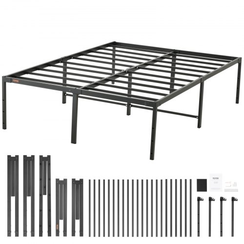 

VEVOR 18 Inch Full Metal Bed Frame Platform, No Box Spring Needed, 1500 lbs Loading Capacity Embedded Heavy Duty Mattress Foundation with Steel Slat Support, Easy Assembly, Noise Free