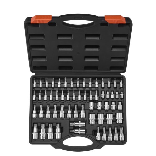 

Torx Bit Socket and External Torx Socket Set 60-Piece S2 Alloy Steel Cr-V Steel