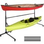 VEVOR Freestanding Kayak Storage Rack, 200 LBS Weight Capacity, Adjustable Height, Dual Stand with Wheels for Two-Kayak, SUP, Canoe & Paddleboard for Indoor, Outdoor, Garage, Shed, or Dock
