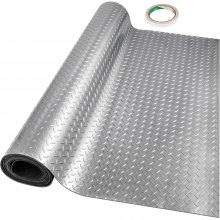 25x3.6ft Garage Floor Mat Anti-Slip Floor Protector Covering Mats Silver
