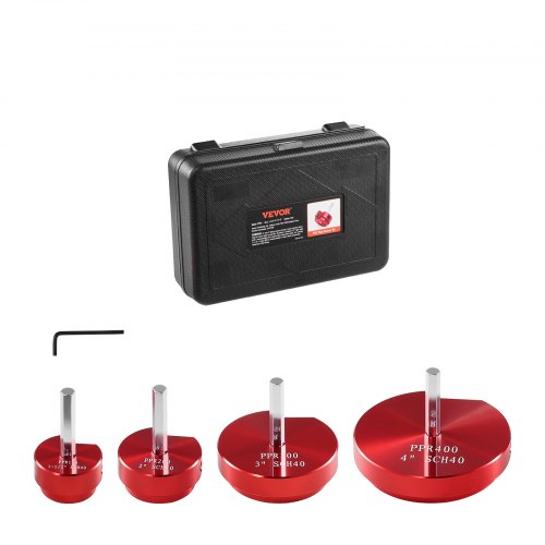 

VEVOR 4 Pcs PVC Pipe Reamer Kit, Aluminum Alloy, PVC Pipe Fitting Reamer Plumbing Tools Kit, PVC Socket Saver for SCH 40 ABS, PVC Pipe, Contains 1-1/2", 2", 3", 4", for Water Lines, Drain Lines, Vent Lines