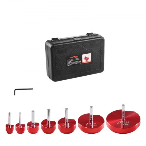 VEVOR PVC Pipe Reamer Kit, Aluminum Alloy, PVC Pipe Fitting Reamer Plumbing Tools Kit, Socket Saver for SCH 40, Contains 3/4", 1", 5/4'', 3/2", 2", 3", 4'', for Water Lines, Drain Lines, Vent Lines PVCGJD7JT000B64RRV0
