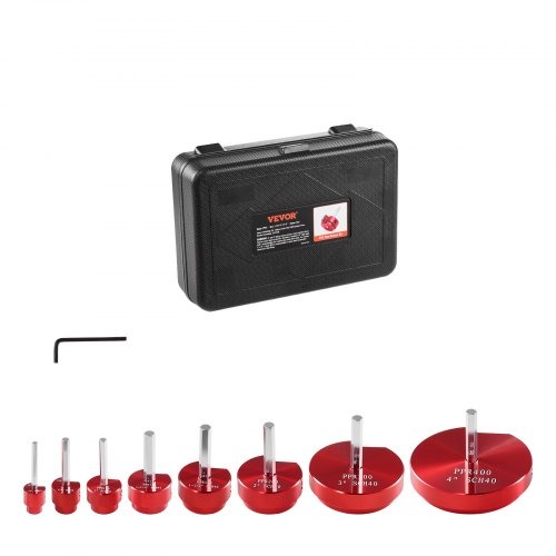VEVOR PVC Pipe Reamer Kit, Aluminum Alloy, PVC Pipe Fitting Reamer Plumbing Tools Kit, Socket Saver for SCH 40 Pipe, Contains 1/2'', 3/4", 1", 5/4'', 3/2", 2", 3", 4'', for Water Lines, Drain Lines PVCGJD8JT000F88H4V0