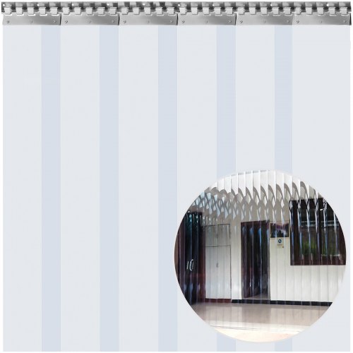 Pvc Strip Curtain Freezer Room Pedestrian Door Strip Hanging Rail 1.5x3m, 6