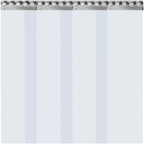 PVC Strip Curtain Freezer Room Pedestrian Door Strip Kit Hanging Rail 6 1x2.5m 