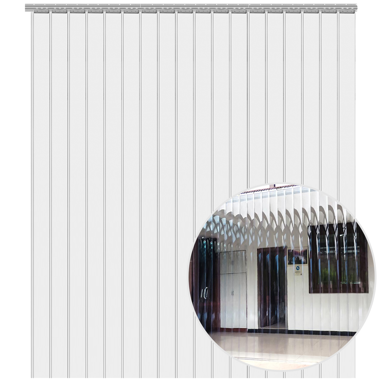 Clear PVC Plastic Strip PVC Strip Curtain Door Industrial Home 2.5m*150mm*2mm от Vevor Many GEOs