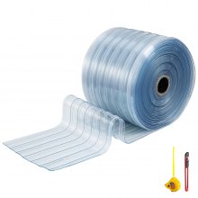 PVC Plastic Door Curtain Smooth Strips Door Bulk Roll 20cm x 2mm x 45m(Width x  Thickness x Length)