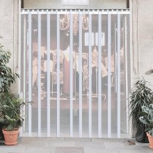 VEVOR 12PCS Plastic Curtain Strips, 48Inch (4ft) Width X 84Inch (7ft) Height PVC Strip Door Curtain, 0.08 Inch Thickness Vinyl Strip Door Curtain 50% Overlap for Doors