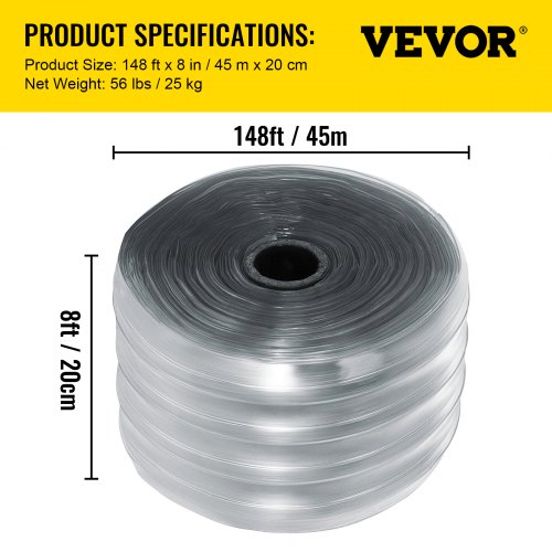 PVC-Vinyl-Strip-Door-Material-Bulk-Roll-12-Standard Cooler-Ribbed-x-150ft-roll 