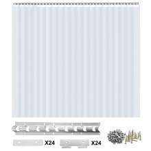 VEVOR 24PCS PVC Strip Curtain 96in (8 ft) Width x 84in (7 ft) Height, Vinyl Door Strips Strips 2mm Thickness, Plastic Door Curtain with 5cm Overlap, for Freezer Doors Warehouse Doors
