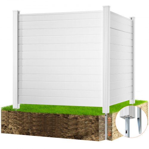 

VEVOR Outdoor Privacy Screens, 50" W x 50" H Air Conditioner Fence, Pool Equipment Enclosure, Horizontal Vinyl Privacy Fence, Perfect to Enclose Trash Can and A/C Units (2-Panel)