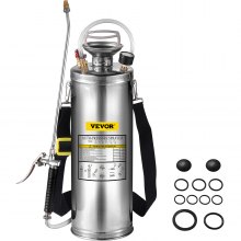 3gal/10l Stainless Steel Sprayer 3.3-inch Reinforced Hose Concrete For Garden