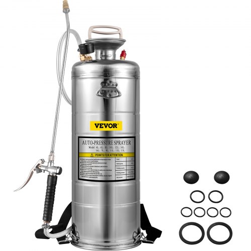 Stainless Steel Pest Control Sprayer Handheld Pumped Garden Cleaning 3.5 Gallon