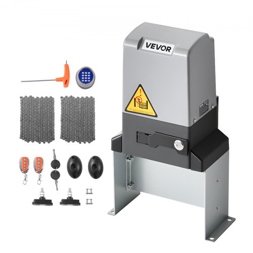 

1200W Electric Sliding Gate Opener 5732lbs Chain Drive Infrared Sensor 2 Remotes