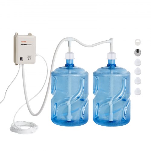 

VEVOR Bottled Water Dispenser Pump System, 2x5 Gallon Dispensing System, Automatic Electric Water Dispenser, Double-Pipe Water Jug Pump, Compatible Use with Coffee/Tea Machine, Refrigerator, Ice Maker