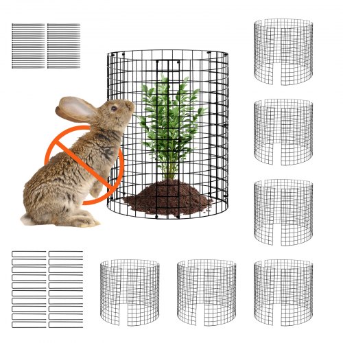 

VEVOR 6 Pack Plant Protector from Animals 12.6'' Dia. x 14'' H Metal Plant Cage