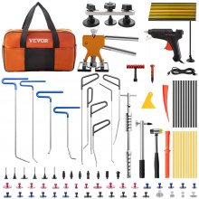 VEVOR Paintless Dent Removal Rods, 68 PCS Paintless Dent Repair Tools, 10 PCS Stainless Steel Rods Car Dent Repair Kit, Glue Puller Tabs Dent Puller Kit for Auto Dent Removal, Minor Dents, Door Dings