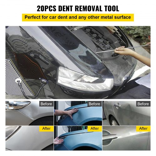 Mookis Dent Removal Rods Tools Dent Repair Kit 9Pcs Rod Whale Tail with Air Wedg 
