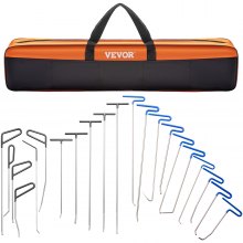 VEVOR Rods Dent Removal Kit, 21 Pcs Paintless Dent Repair Rods, Stainless Steel Dent Rods, Whale Tail Dent Repair Tools, Professional Hail Dent Removal Tool For Minor Dents, Door Dings And Hail Damage