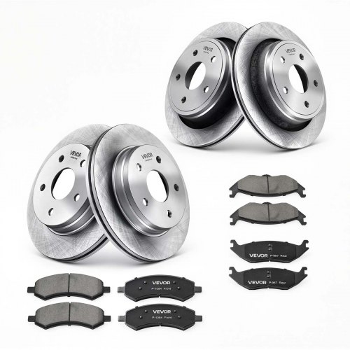 VEVOR Front & Rear Brake Kit Ceramic Brake Pads & Hollow Brake Rotors Kit, Compatible with 2007-2009 Dodge Durango & Chrysler Aspen, 2011-2018 Ram 1500 (5-Lug), 2019-2023 Ram 1500 Classic