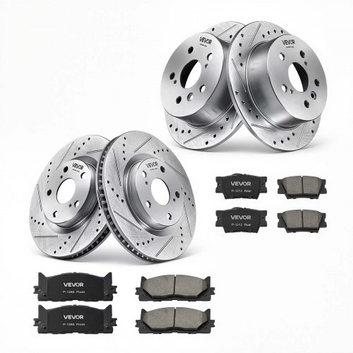 Vevor Front & Rear Brake Kit Ceramic Brake Pads and Drilled Slotted Rotors, Compatible with 2012-2017 Toyota Camry, 2013-2018 Toyota Avalon, 2013-2018 Lexus ES 350, 2013-2018 Lexus ES 300h