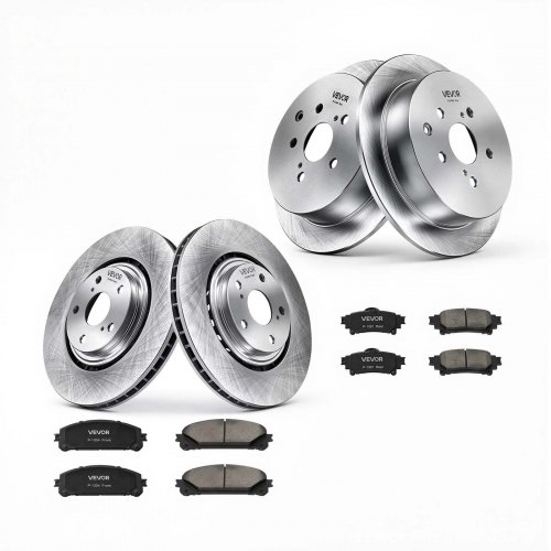 VEVOR Front & Rear Brake Kit Ceramic Brake Pads & Hollow Brake Rotors Kit, Compatible with 2010-2015 Lexus RX350, 2010-2015 Lexus RX450H, 2015-2019 Toyota Highlander, 2011-2020 Toyota Sienna