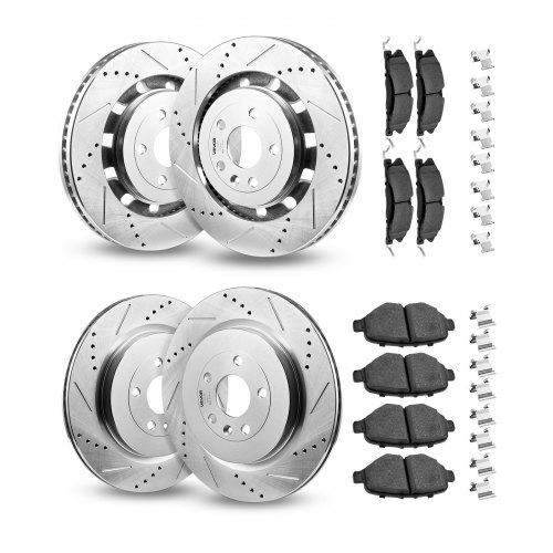 

VEVOR Front and Rear Brake Kit Fits for 2013-2015 Ford Explorer (Limited, Sport, XLT; Heavy Duty Brakes), 2018 Ford Explorer (Limited, Platinum, Sport, XLT; Heavy Duty Brakes; 2 Piston Rear Caliper)