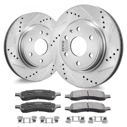

VEVOR Drilled Slotted Front Brake Rotors Pads Kit for Chevy Traverse GMC Acadia